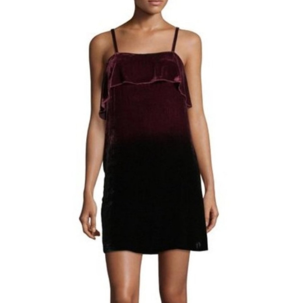 Alice + Olivia Bess Ombre Velvet Sleeveless Slip Dress Size 6 Classic Boho Chic